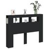 vidaXL Tête de lit à LED noir 140x18,5x103,5 cm bois d'ingénierie