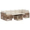 vidaXL Ensemble de canap&eacute; de jardin 8 pc Beige et blanc cr&egrave;me