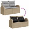 vidaXL Ensemble de canapé de jardin 6 pcs Beige Poly rotin