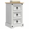 vidaXL Table de chevet avec tiroir Blanc 35 x 32,5 x 58 cm Pin massif
