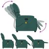 vidaXL Fauteuil de massage inclinable Vert fonc&eacute; Tissu