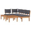 vidaXL Ensemble de canap&eacute; de jardin 4 pc Marron et gris