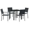 vidaXL Ensemble de salle &agrave; manger pour jardin 5 pc Noir Rotin PE