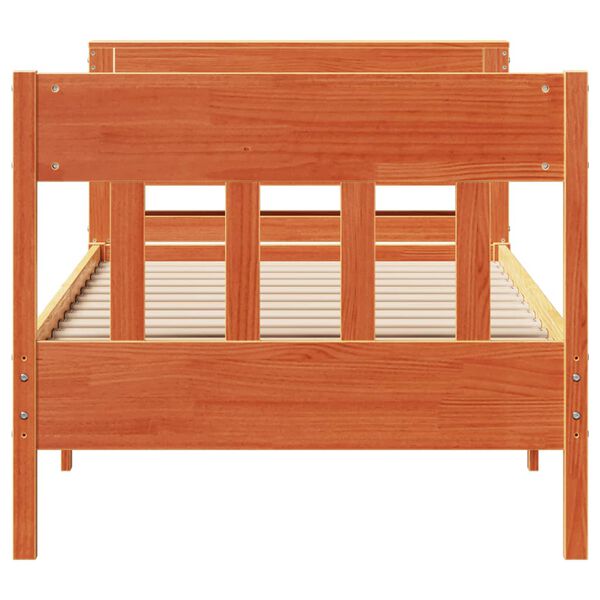 vidaXL Cadre de lit sans matelas cire marron 100x200cm bois pin massif