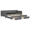 vidaXL Lit de jour avec gigogne et tiroirs sans matelas 90x190 cm