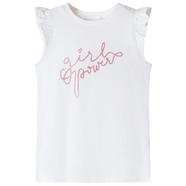 T-shirt enfants avec manches &agrave; volants &eacute;cru 104
