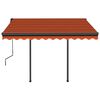 vidaXL Auvent manuel r&eacute;tractable avec LED 3,5x2,5 m Orange et marron