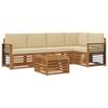 vidaXL Ensemble de canap&eacute; d'angle avec coussin 6 pcs Naturel et Beige