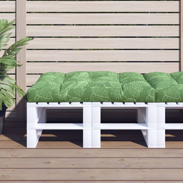 vidaXL Coussin de palette &agrave; motif de feuilles 120x80x12 cm Tissu