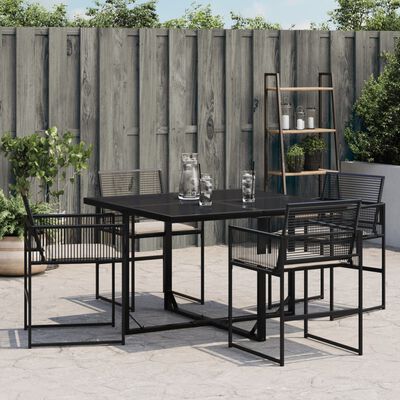 vidaXL Chaises de jardin lot de 4 avec coussins noir résine tressée