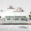 vidaXL Canap&eacute; avec coussin Gris clair 250 x 77 x 76 cm Velours