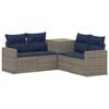 vidaXL Ensemble de Canap&eacute;s 5 pc Gris et bleu marine