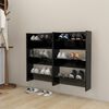 vidaXL Armoires &agrave; chaussures murales 2 pcs noir bois d'ing&eacute;nierie