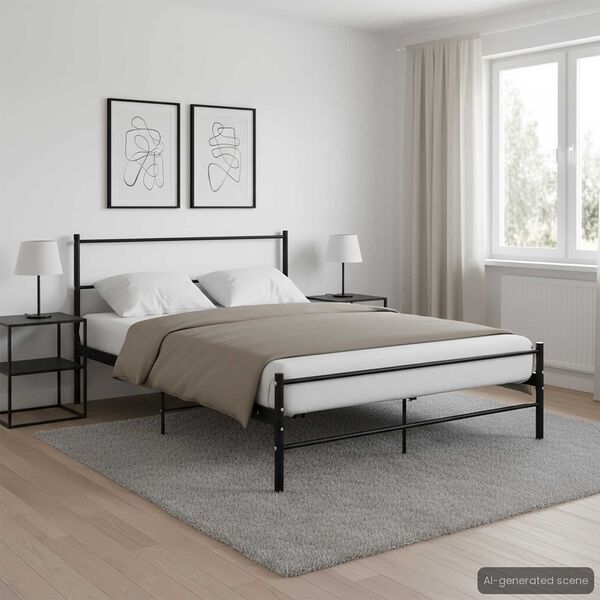 vidaXL Cadre de lit sans matelas noir métal 120x200 cm