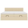VidaXL Cadre de lit ottoman avec matelas cr&egrave;me 200x200cm tissu