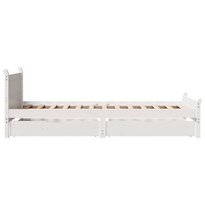 vidaXL Cadre de lit sans matelas blanc 90x200 cm bois de pin massif