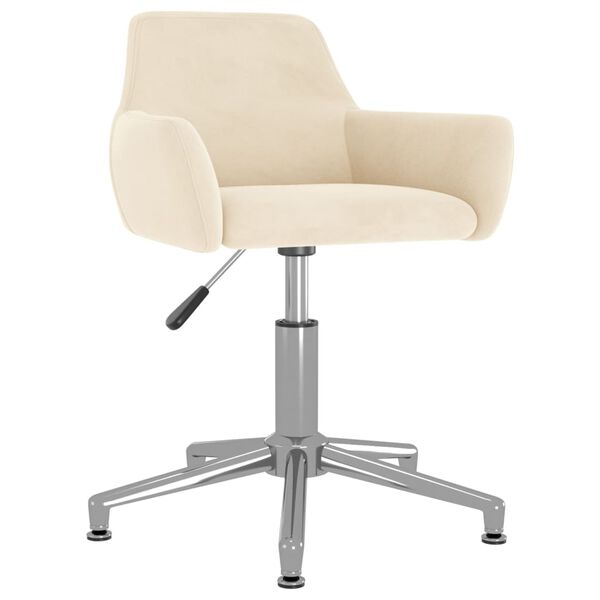 vidaXL Chaise pivotante de salle &agrave; manger Cr&egrave;me Velours