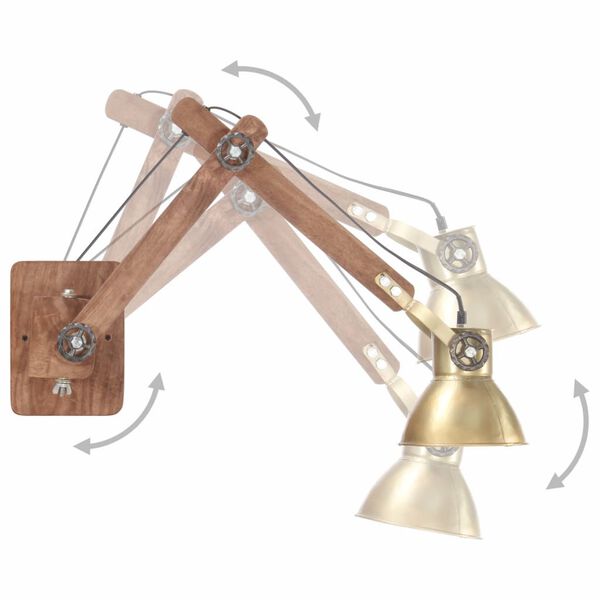 vidaXL Lampe murale Style industriel Laiton Rond E27