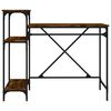 vidaXL Bureau avec &eacute;tag&egrave;res ch&ecirc;ne 105x50x90 cmbois d'ing&eacute;nierie et fer