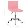 vidaXL Chaises pivotantes &agrave; manger lot de 2 Rose Velours