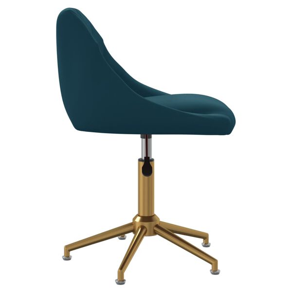 vidaXL Chaise pivotante de salle &agrave; manger Bleu Velours