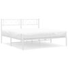 vidaXL Cadre de lit m&eacute;tal sans matelas et t&ecirc;te de lit blanc 160x200 cm