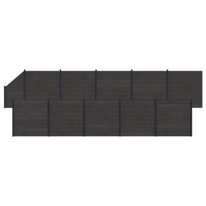vidaXL Ensemble de Cl&ocirc;ture 11 pcs 1830 x 186 cm WPC et Aluminium Noir