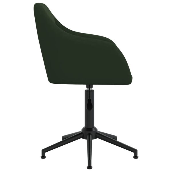 vidaXL Chaise pivotante de salle &agrave; manger Vert fonc&eacute; Velours