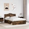 vidaXL Cadre de lit Ch&ecirc;ne fum&eacute; 140 x 190 cm Pin massif