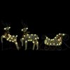vidaXL D&eacute;coration de No&euml;l Rennes avec tra&icirc;neau 140 LED Ext&eacute;rieur Dor&eacute;