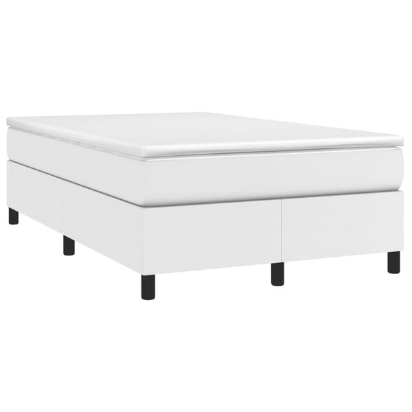 vidaXL Sommier &agrave; lattes de lit avec matelas blanc 120x190cm similicuir