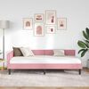 vidaXL Cadre de lit d'angle Rose 90 cm x 190 cm Velours