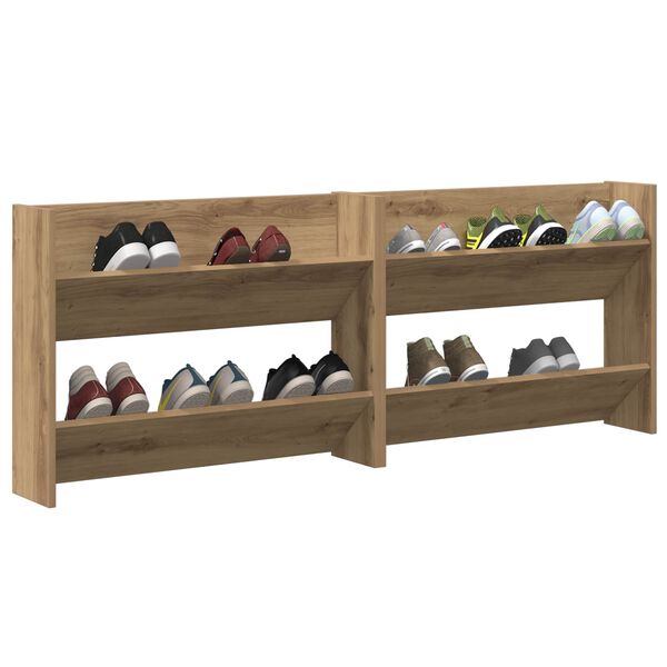 vidaXL Cabinet &agrave; chaussures 2 pcs Ch&ecirc;ne artisanal 85 x 18 x 90 cm