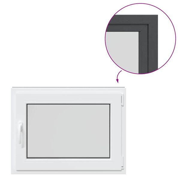 vidaXL Fen&ecirc;tre de sous-sol&laquo;&nbsp;RISOR&nbsp;&raquo; 80&nbsp;x&nbsp;60&nbsp;cm oscillo-battante DIN droite anthracite