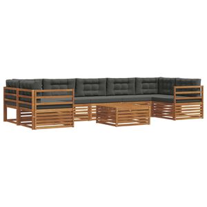 vidaXL Ensemble de canap&eacute;s d'ext&eacute;rieur 8 pc Naturel et Anthracite