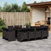 vidaXL Ensemble &agrave; manger de jardin 13 pcs coussins noir r&eacute;sine tress&eacute;e