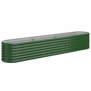 vidaXL Lit sur&eacute;lev&eacute; de jardin Acier galvanis&eacute; 224x40x36 cm Vert