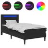 vidaXL Cadre de lit avec bandes LED Noir 90 x 190 cm Simili cuir