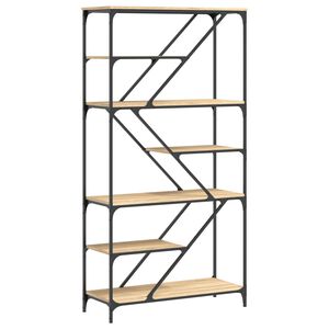 vidaXL Biblioth&egrave;que ch&ecirc;ne sonoma 91x36x176 cm bois ing&eacute;nierie et acier
