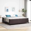 vidaXL Lit &agrave; ressorts Marron fonc&eacute; 200 x 200 cm tissu