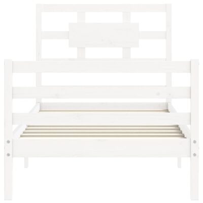 vidaXL Cadre de lit sans matelas blanc 90x200 cm bois massif