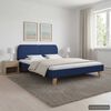 vidaXL Cadre de lit sans matelas bleu tissu 150x200 cm