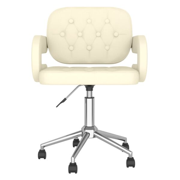 vidaXL Chaises pivotantes &agrave; manger lot de 2 cr&egrave;me similicuir