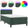 vidaXL Sommier &agrave; lattes de lit avec matelas LED Vert fonc&eacute; 100x200 cm