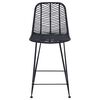 vidaXL Chaise de bar 2 pcs Noir 44,5 x 54,5 x 97,5 cm Rotin et m&eacute;tal