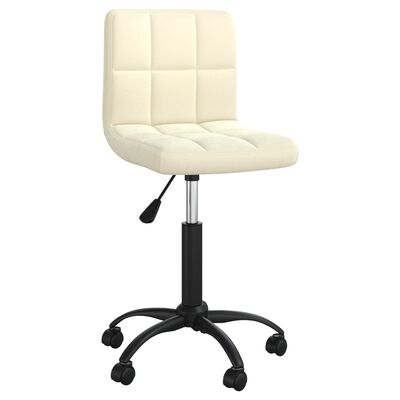 vidaXL Chaise pivotante de salle à manger Crème Velours