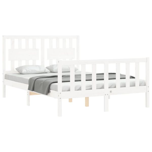 vidaXL Cadre de lit sans matelas blanc 120x200 cm bois de pin massif