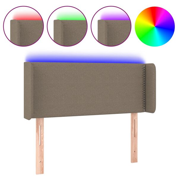 vidaXL T&ecirc;te de lit &agrave; LED Taupe 83x16x78/88 cm Tissu