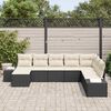vidaXL Ensemble de canap&eacute; de jardin 8 pcs Noir et Cr&egrave;me polyrotin