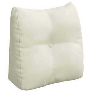 vidaXL Coussin de Dos Cr&egrave;me 45 x 24 x 50 cm Velours